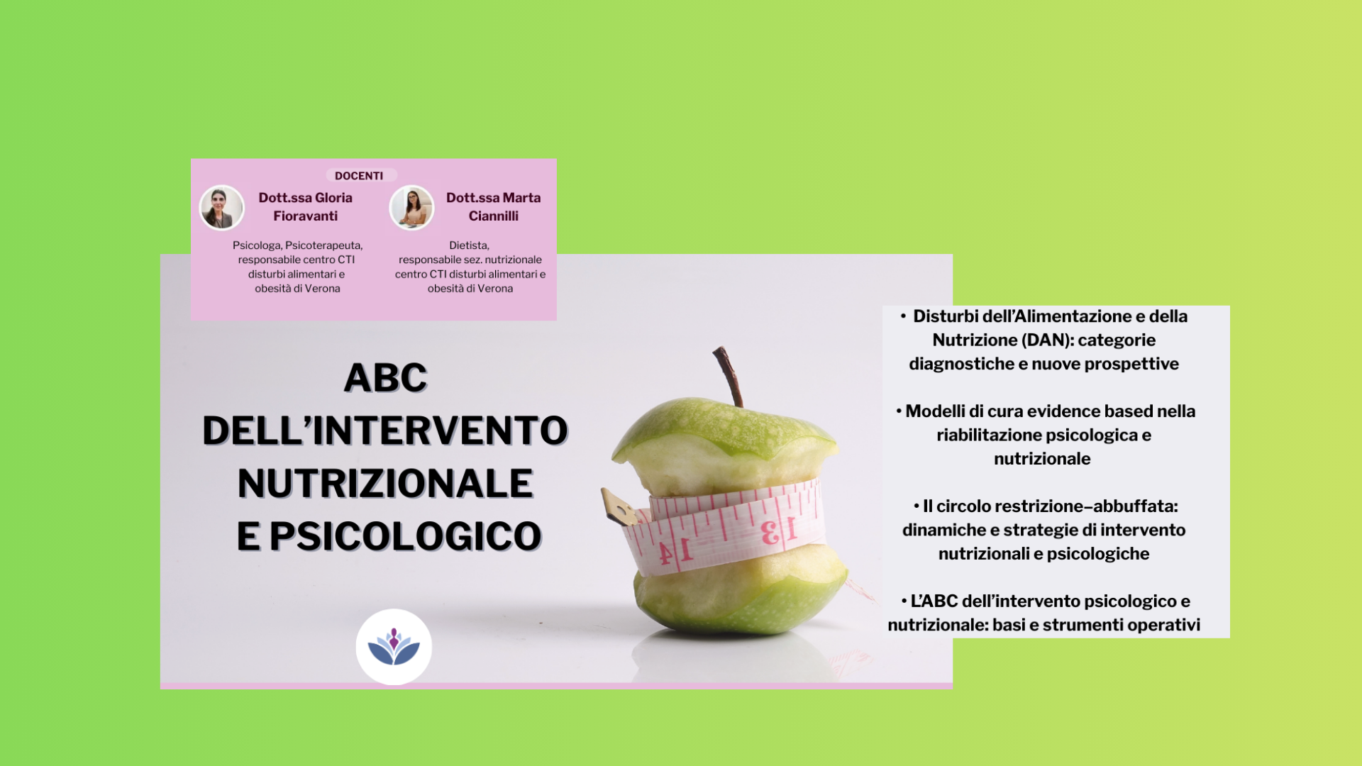 L'ABC DELL'INTERVENTO PSICOLOGICO E NUTRIZIONALE